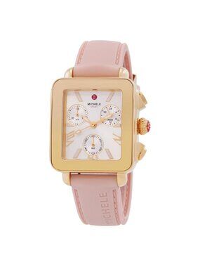 NWT Michele Deco Sport Chronograph Quartz Silver Dial Ladies Watch